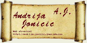 Andrija Joničić vizit kartica